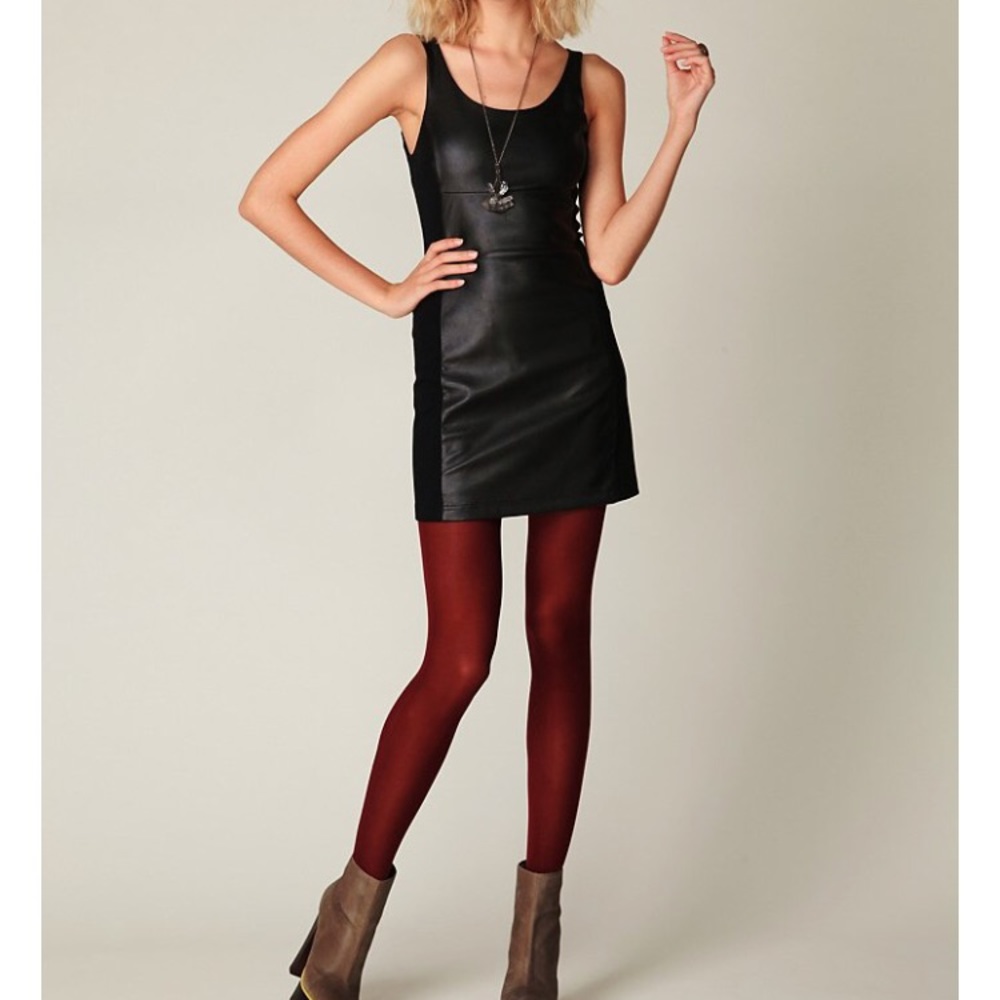 Free People Vegan Leather Bodycon Dress